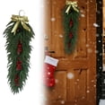 thumbnail image 2 of 35 Inch Christmas Teardrop Swag, Artificial Norfolk Pine Greenery Swags for Front Door, Stairway Decorations, Indoor Outdoor Holiday Hanging Decor, 2 of 5