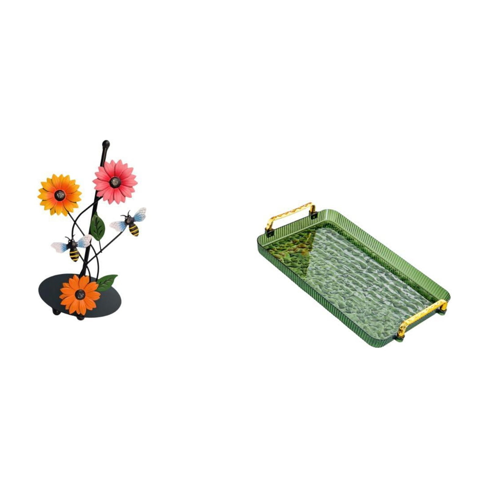 Fiocias Toilet Paper Holder Paper Towel Holder Countertop Serving Tray Kitchen Serving Tray with Handle Rectangle Storage Tray Serving Platter Bathr