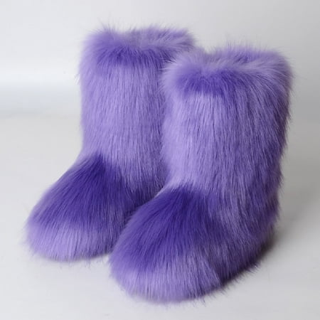 

2024 Latest Hot Women s Snow Boots Fluffy Furry Round Toe Suede Winter Faux Fur Boots Flat Shoes Keep Warm Cold Resistant Various Styles are Available