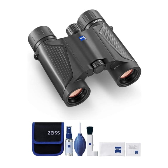 Zeiss Terra ED 8x25, Folding Design, Fast Focusing Binoculars (Black) Lens Cleaning Kit
