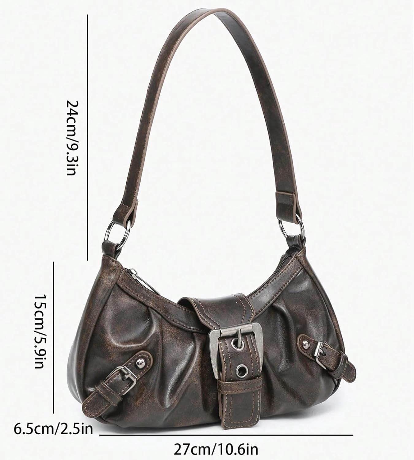 Shoulder Bag for Women Top Handle Handbag Purse Y2K Hobo Clutch Small Punk Purse Trendy