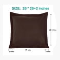 thumbnail image 2 of Organictune Brushed Microfiber Euro Pillow Shams Set of 2, 26 x 26 Soft and Breathable Square Pillow Cases, Chocolate, 26"×26", 2 of 5