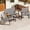 Gray, variant on Junkai Outdoor Patio Furniture Set 4-Piece, Breathable Textilene Loveseat & Chairs with Wide Armrests & Side Storage Pockets (Black)