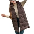 thumbnail image 6 of Busydd Women Puffer Vest Solid Color Hooded Womens Down Vest Sleeveless Zipper Warm Winter Vest for Women Casual Thermal Puffer Jacket L, 6 of 7