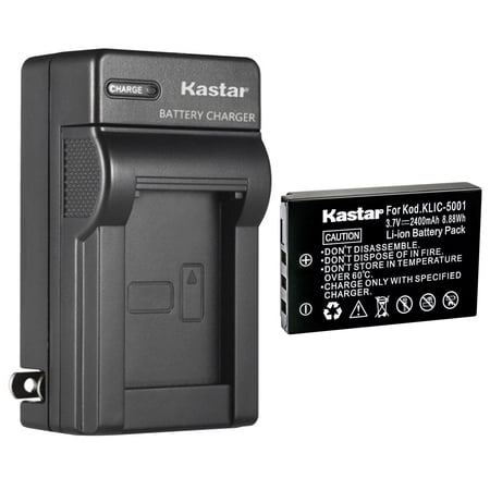 Kastar KLIC-5001 Battery and AC Wall Charger Replacement for Kodak EasyShare Z7590 Zoom EasyShare DX6490 EasyShare DX7440 EasyShare DX7440 Zoom EasyShare DX7590 EasyShare DX7590 Zoom Camera