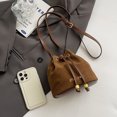 thumbnail image 4 of Bolso Tipo Cubo para Mujer Hombro Con Cordón Cruzado Gamuza El (caqui), 4 of 8