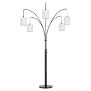 SUNMORY 5 Lights Tree Floor Lamp, 83.5 Large Tall Standing Lamp with Drum Linen Lampshade, Modern Arc Floor Lamps with Heavy Base & 5 Bulbs Included, Mid Century Arched Floor Lamp for Living Room