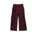 thumbnail image 1 of bar III Womens Ruffled Casual Wide Leg Pants, Red, XX-Small, 1 of 2