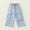 Blue, variant on ATOGUTA Girls Cargo Work Pants Elastic High Waist Wide Leg Jogger Streetwear Kids Pants Casual Loose Trousers Khaki, Size 3-13 Years