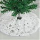 thumbnail image 3 of Falda de árbol de Navidad de felpa de 38 cm con copos de nieve blancos y piel sintética para árboles de Navidad, base para decoración de fiestas de Navidad y Año Nuevo, 3 of 5