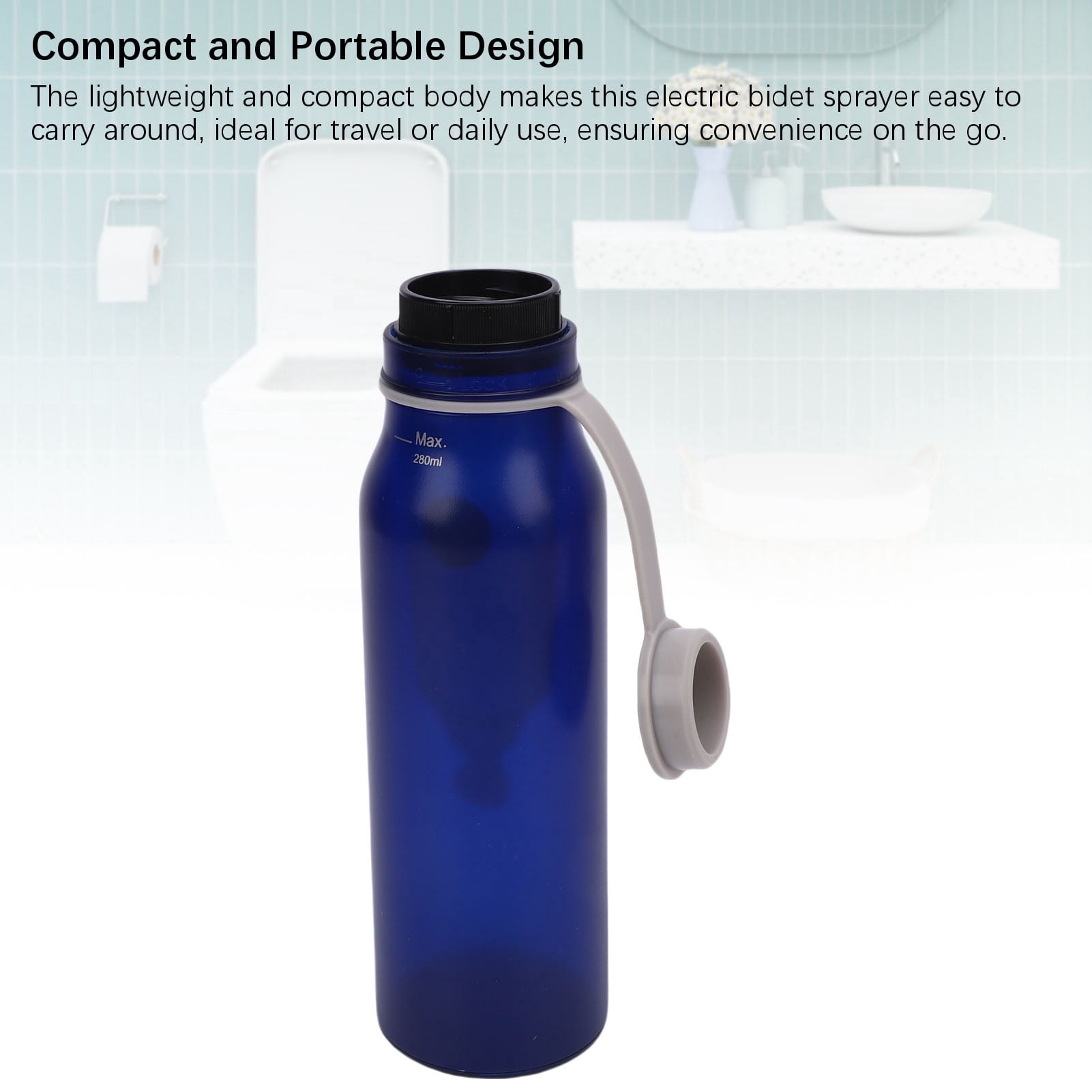 Riousery Electric Portable Bidet 280ml 3 Settings Type C Rechargeable Handheld Bidet Sprayer for Women Cleaning Blue, 10.6 inches / 26.9 cm