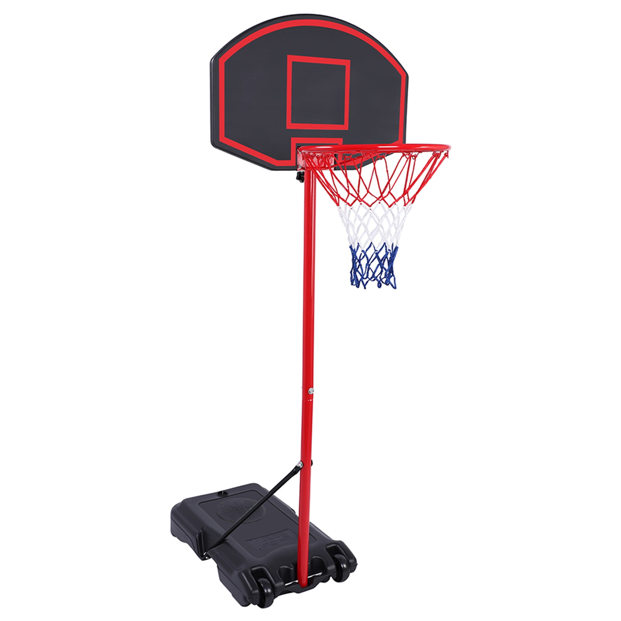 Kadyn Removable Youth Basketball Stand, Portable Basketball Hoop for Kids Teenagers, 6.5'~8.12' Height Adjustable Basketball Hoop Stand W/Wheels, Black & Red Kadyn Removable Youth Basketball Stand, Portable Basketball Hoop for Kids Teenagers, 6.5'~8.12' Height Adjustable Basketball Hoop Stand W/Wheels, Black & Red
