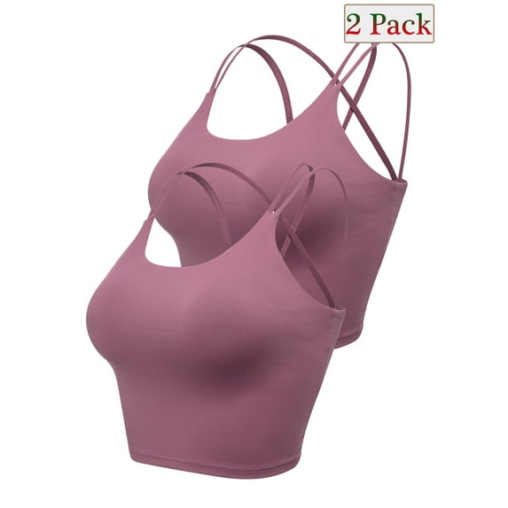 2Pack Women Leopard Printed Sexy Padded Push Up Bralet Bra Vest Tank Crop Tops Underwear Casual Scoop Neck Sleeveless Cropped Tops Strappy Back Tank Tops