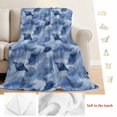 thumbnail image 5 of Blue Fish Coastal Blanket Soft Cozy Warm Throw Blanket for Couch, Plush Fuzzy Flannel Fleece Blankets for Sofa, Watercolor Beach Ocean Nautical Bed Blankets Lightweight Gifts for Women, 50"x60", 5 of 9
