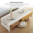 thumbnail image 5 of TureClos Cotton Linen Tablecloth Rectangular TV Cabinet Coffee Desktop Fringe Waterproof Table Cloth for Dining Hall Garden 60*160cm Island/Beige coffee, 5 of 10