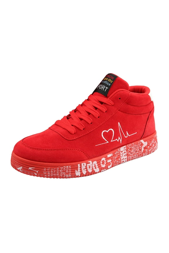 Platform High Top Fashion Sneakers for Women Men Couple Valentines Day Heart Autumn Casual Walking Flat Shoes