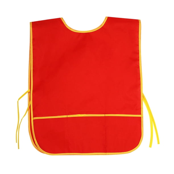 Babero impermeable para bebé, delantal de pintura para , babero para pequeños, babero sin mangas de bolsillo grande multiusos, delantal de Rojo Soledad Babero sin mangas
