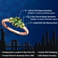 thumbnail image 2 of Gem Stone King 18K Rose Gold Plated Silver Green Tourmaline and Green Peridot Engagement Ring for Women | 1.11 Cttw | Oval 7X5MM | Gemstone October Birthstone | Size 9, 2 of 6