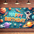 thumbnail image 7 of Space Theme Happy Birthday Banner Astronaut Design Colorful Planets for Kids Party Celebration Decoration, 7 of 7