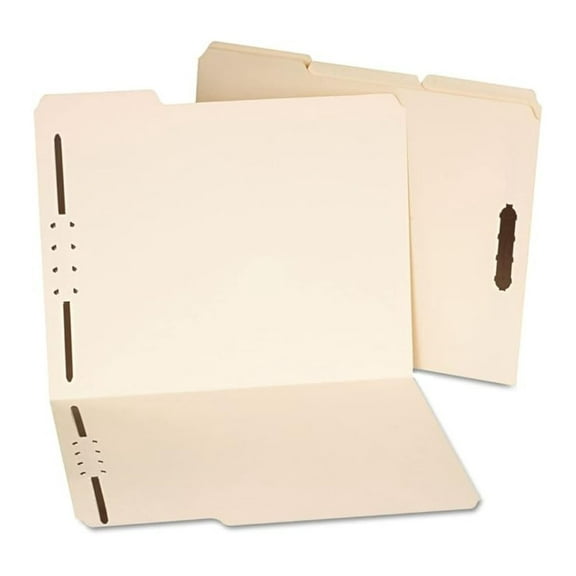 Manila Folders 1/3 Cut Tab - Letter Size, Reinforced Top Tab, with Fasteners - Deluxe Folders for Office, School, Home Organization - 50 Pack
