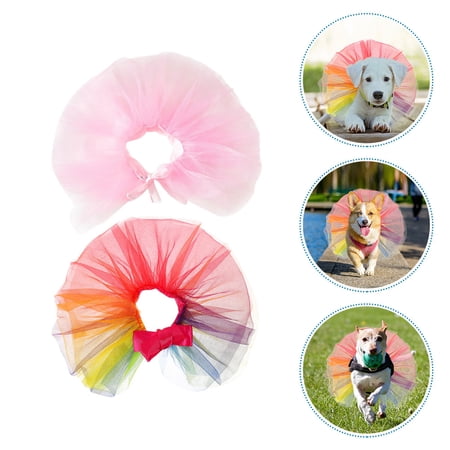 GETAJGHSD 2Pcs Pet Tulle Tutu Skirts with Adjustable Tie Straps for Small Dogs Festive Wear
