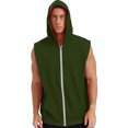 thumbnail image 6 of Raenseen Mens Fashion Sleeveless Athletic Hoodies Sport Sweatshirt Solid Color Pullover Gym Tank Top Army Green XXL, 6 of 8