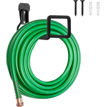 

Hose Holder- Heavy Duty Metal Hanger Wall Mount Hook for Garden Hose/ Expandable/ Hose Reel / Water / Pocket / Flexable / Magic Hose (Black)