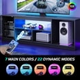 thumbnail image 6 of Bestier 63" LED TV Stand for TVs up to 70", Gaming Entertainment Center with PS5 Storage, Modern Media Console Table with 2-Tier Storage Shelves, Carbon Fiber Black, 6 of 7