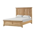 thumbnail image 3 of Full Size Bed Frame with Solid Plank Headboard, Farmhouse Bedroom Furniture in Warm Natural Oak Finish, 3 of 10