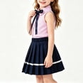 thumbnail image 5 of Amidoa Girls 2 Piece Outfits Summer Clothes Cute T-Shirts Sleeveless and Skirt Kids Clothing Sets Pink Size 2T, 5 of 9