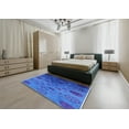 thumbnail image 4 of Ahgly Company Indoor Rectangle Mid-Century Modern Blue Orchid Blue Oriental Area Rugs, 2' x 3', 4 of 6
