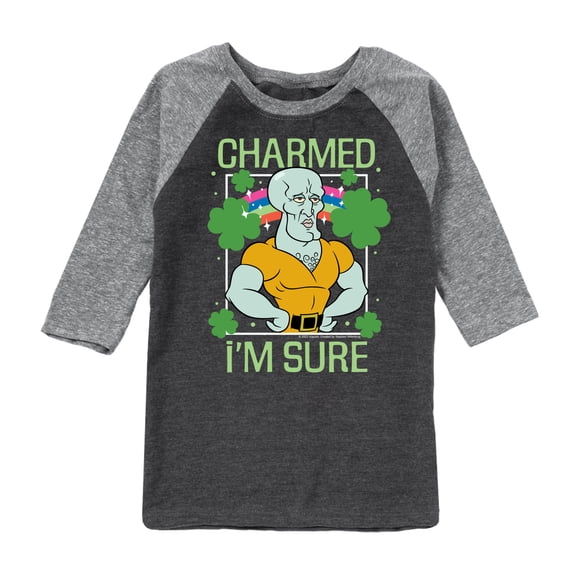 SpongeBob SquarePants - Charmed I'm Sure - Toddler And Youth Raglan Graphic T-Shirt