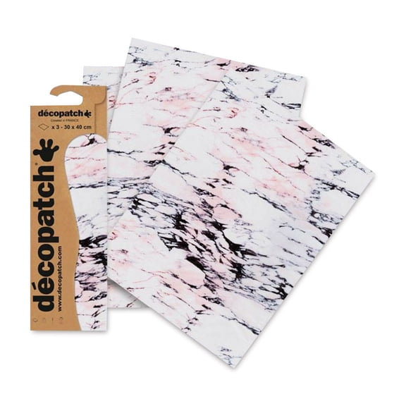 DecoPatch Decorative Papers - Marble, Pkg of 3, 12" x 16"