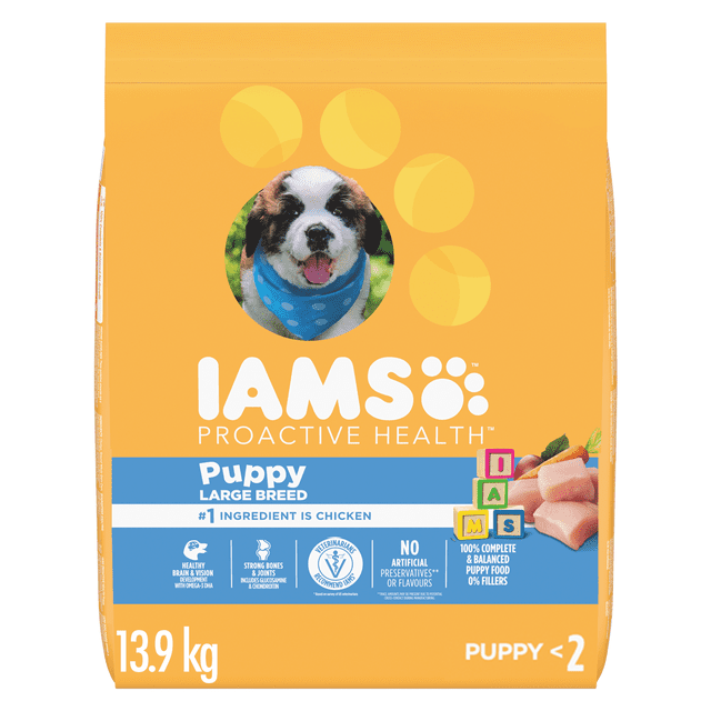 Iams Large Breed Puppy Chicken & Whole Grains Recipe Dry Dog Food 13.88kg