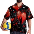 thumbnail image 4 of Valentine's Day Love Men's Short Sleeve Poplin Shirt, Casual Button Down Shirts, Printed Summer Beach Shirt, Unisex Casual Button Down Top, 4 of 6
