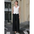 thumbnail image 2 of DARING DIVA Women's Linen Vest Sleeveless Button Down V Neck Business Waistcoat 2XL White, 2 of 6