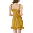 thumbnail image 4 of Women's Polka Dot Ruffle Mini Dress Yellow (Size L / 14), 4 of 8