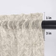 thumbnail image 5 of Beige Baroque Valance Curtains for Kitchen/Living Room/Bathroom/Bedroom Window, Rod Pocket Small Topper Half Short Window Curtains Voile Sheer Scarf, Farmhouse Scroll Floral Pattern Art 60"x18", 5 of 8