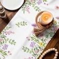 thumbnail image 3 of Pink Spring Floral Table Runner - 70 Inch Long Watercolor Botanical Wildflowers Cotton and Linen Blended Dress Scarves Farmhouse Table Runner for Kitchen Dining, Coffee Table, 13" x 70", 3 of 8