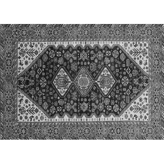 Ahgly Company Indoor Rectangle Oriental Gray Industrial Area Rugs, 7' x 9'