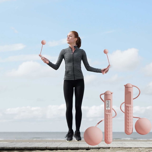Fiudx Cuerda de Saltar con Peso, Diseño Integrado En El Mostrador, Agarre Antideslizante, Herramienta de Ejercicio Eficaz, Accesorio de Fitness Portátil, Longitud Ajustable, Ideal para Adultos y Entu