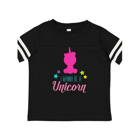 

Inktastic I Wanna Be A Unicorn Pink Unicorn Stars Gift Toddler Boy or Toddler Girl T-Shirt