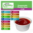 thumbnail image 2 of EcoQuality 2 Oz Compostable Portion Cups - Sugarcane Bagasse Condiment Souffle Cups - Biodegradable Sauce Cups - Perfect for Disposable Sample Cups (500), 2 of 8