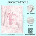 thumbnail image 5 of Coquette Pink Bow Throw Blanket, Personalized Initial Alphabet Fluffy Cozy Flannel Blanket, Monogrammed Gifts for Women, Unique Customized Blanket for Her Girls Christmas Birthday, 5 of 5