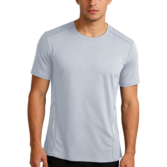 Generic Men's Quick Dry Fitness Tees Crewneck Short Sleeve Running T-Shirts Summer Breathable Outdoor Athletic Tops