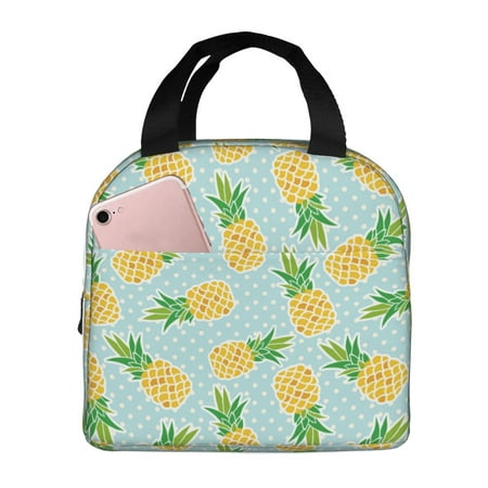 Insulated Lunch Bag for Women Men - Cute Golden Yellow Pineapple Leakproof Cooler Lunch Box for Women Men  Lunch Tote Bags for Work School Picnic Travel