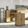 thumbnail image 2 of RealRooms Basin Hobby and Craft Desk with Storage, Natural, 2 of 9
