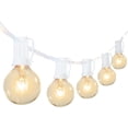 thumbnail image 2 of Guirnalda de luces para exteriores G40 de 25 pies con 27 bombillas de vidrio Edison (2 de repuesto), luces navideñas colgantes conectables a prueba de agua para patio trasero, porche, balcón, fiesta,, 2 of 4