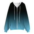 thumbnail image 5 of NinXxx Women's Casual Hoodie with Zipper Pocket Fade Hoodie Top Blue L, 5 of 5