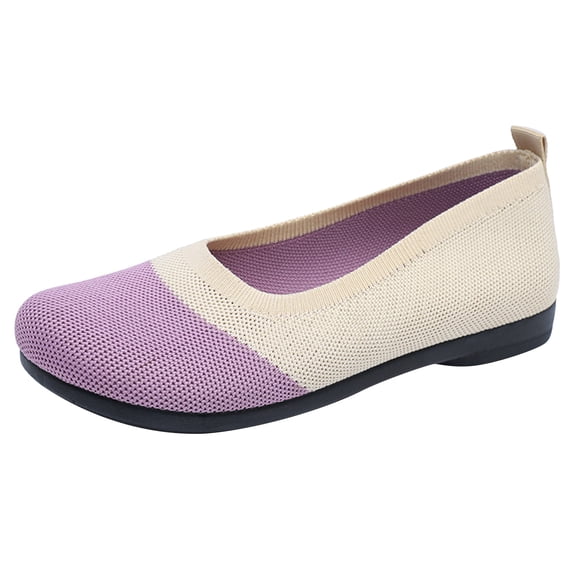 Sngxgn Comfortable Flats Shoes Women, Slip On Ballet Flats for Women, Casual Women's Flats for Walking(Purple,37)